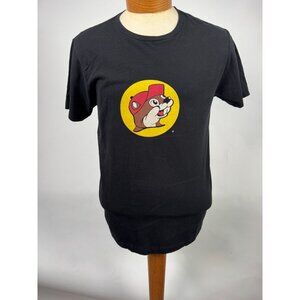 Buc-ees Black T-Shirt With Iconic Beaver Logo Graphic Size L Made In USA